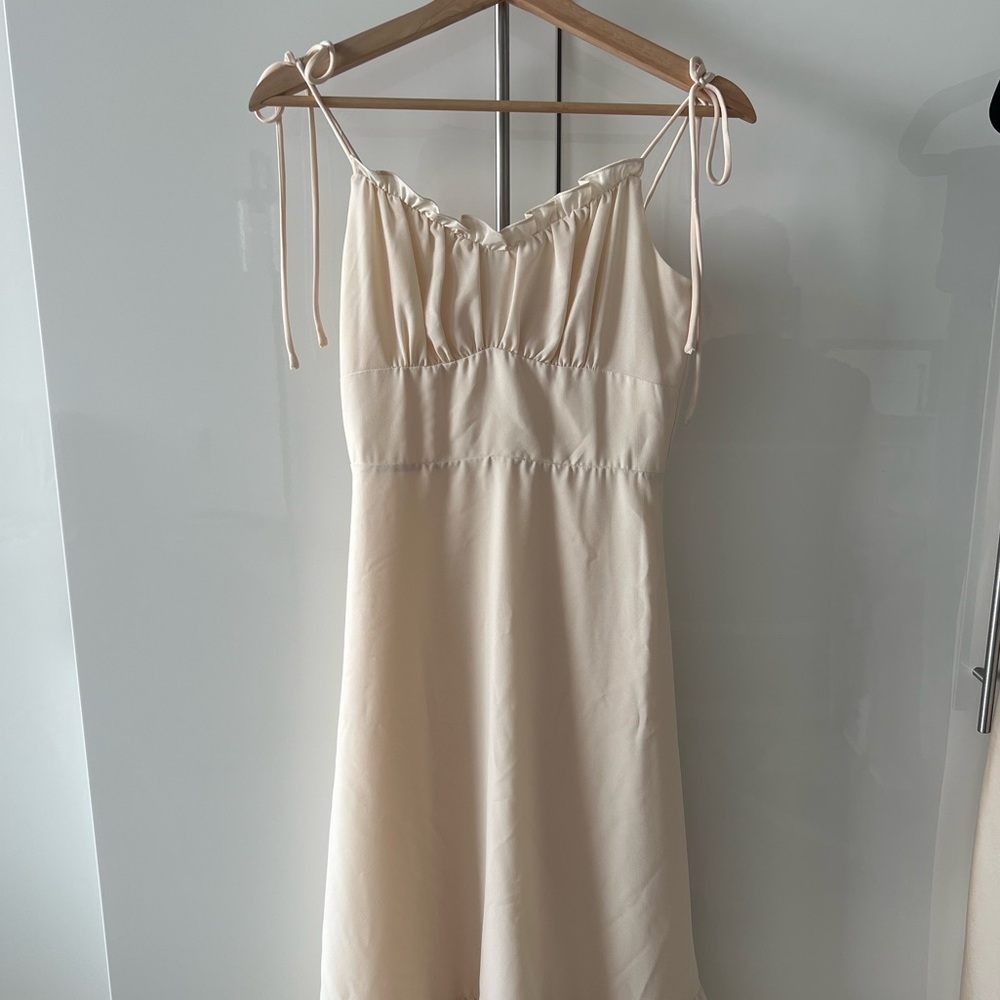 J.ING cream maxi dress with ruffles